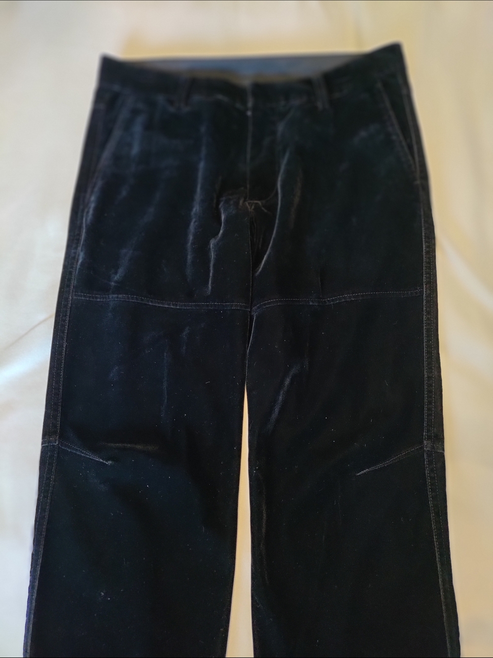 Armani Exchange Men's Black Velvet Straight-Leg Pants - Picture 3 of 9
